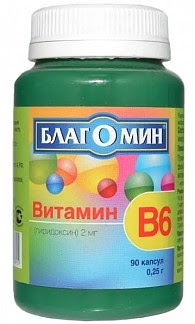 Благомин капсулы 025г витамин в6 (2мг) 90 шт