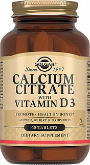Солгар кальция цитрат с витамином d3 таблетки 60 шт