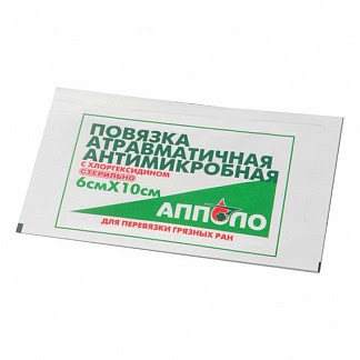 Апполо повязка гемостатическая на рану с аминокапроновой кислотой 6х10 1 шт