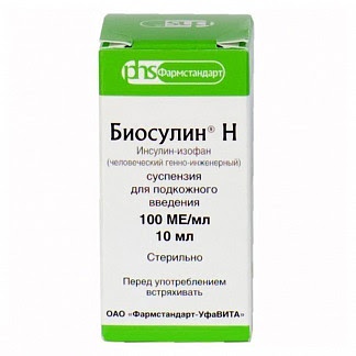 Биосулин н 100ед-мл 10мл 1 шт суспензия для подкожного введения