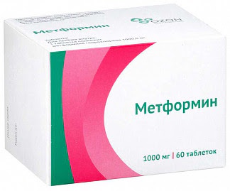Метформин 1000мг 60 шт таблетки