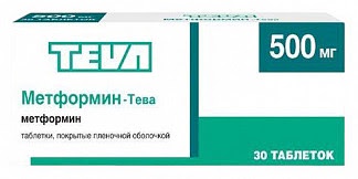 Метформин-тева 1000мг 30 шт таблетки покрытые пленочной оболочкой