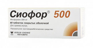 Сиофор 500мг 60 шт таблетки покрытые оболочкой