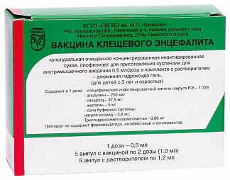 Вакцина клещевого энцефалита 1 доза (05мл) 05мл 5 шт