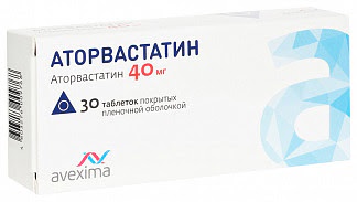 Аторвастатин авексима 40мг 30 шт таблетки покрытые пленочной оболочкой