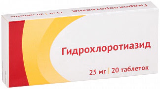 Гидрохлоротиазид 25мг 20 шт таблетки