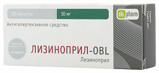 Лизиноприл-obl 10мг 30 шт таблетки