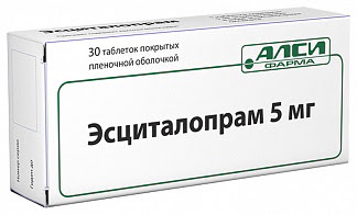 Эсциталопрам 5мг 30 шт таблетки покрытые пленочной оболочкой