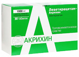 Леветирацетам-акрихин 1000мг 30 шт таблетки покрытые пленочной оболочкой