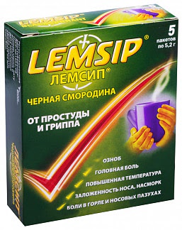 Лемсип 5 шт порошок для приготовления раствора для приема внутрь черная смородина