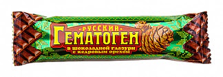 Гематоген русский с кедровым орехом в шоколадной глазури 40г